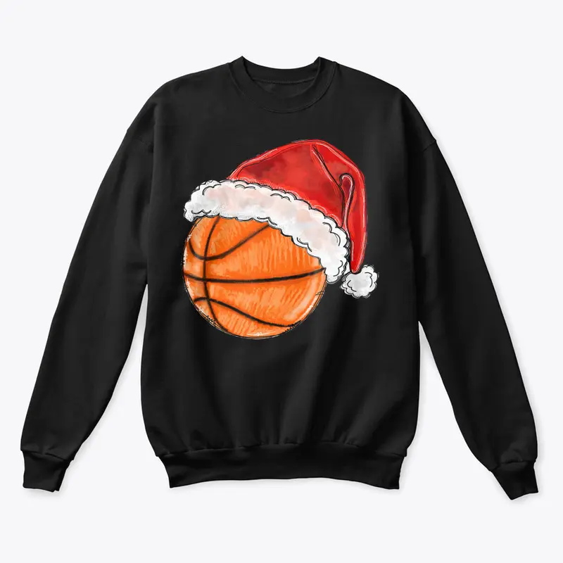 BASKETBALL WITH SANTA HAT CHRISTMAS BASK