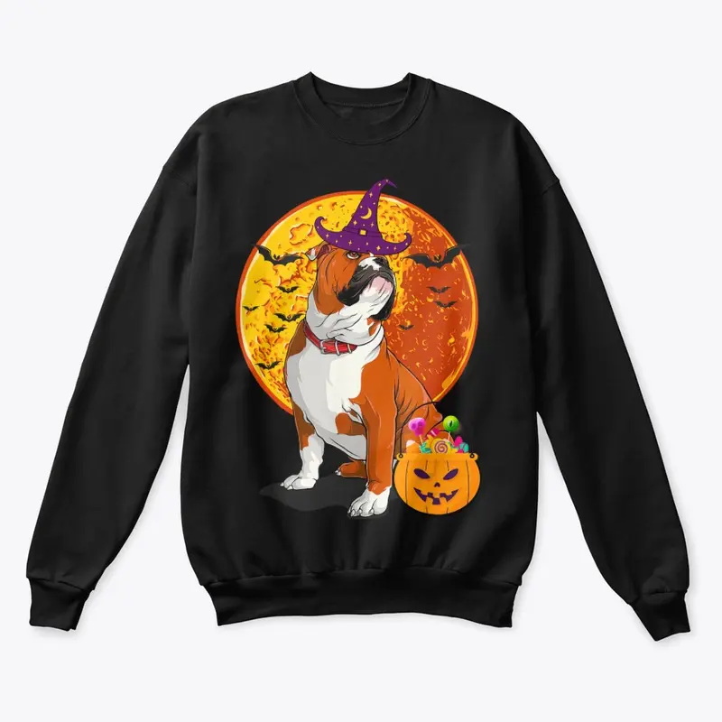 English Bulldog Halloween Witch T-shirt