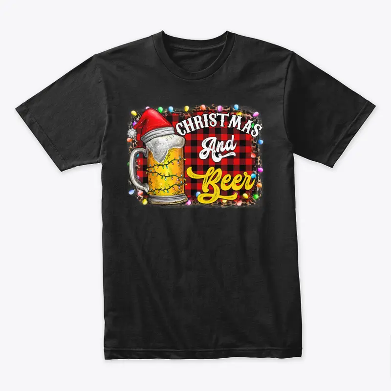 BEER CHRISTMAS MUG SANTA XMAS LIGHTS