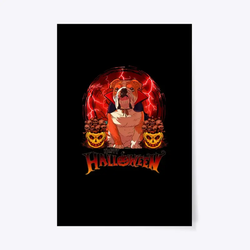 Halloween English Bulldog Pumpkin Shirt