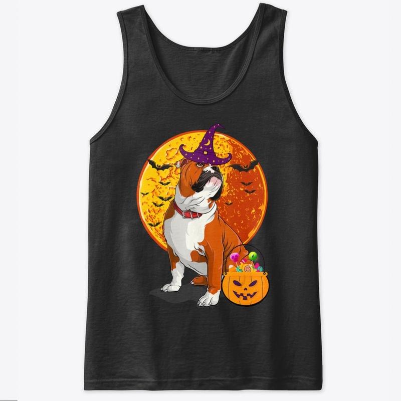 English Bulldog Halloween Witch T-shirt