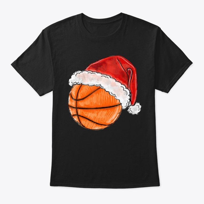 BASKETBALL WITH SANTA HAT CHRISTMAS BASK