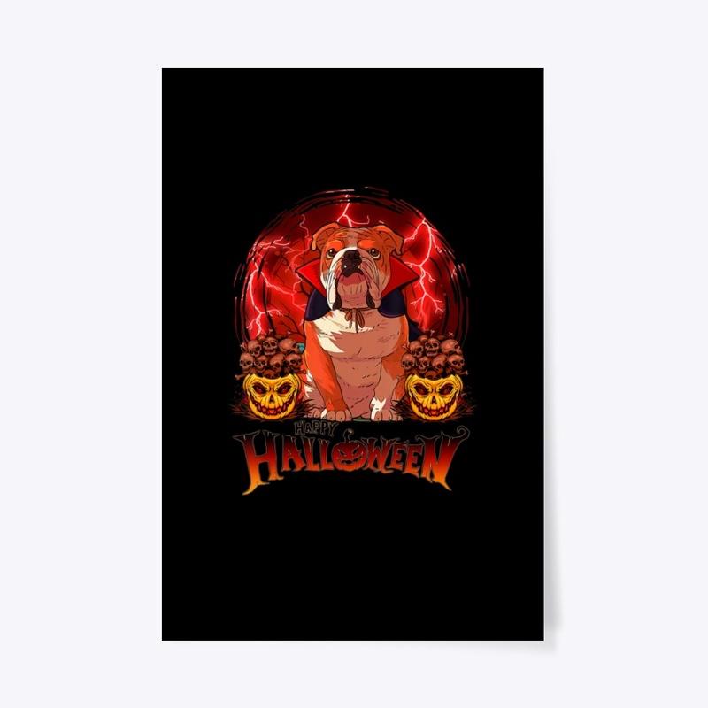 Halloween English Bulldog Pumpkin Shirt